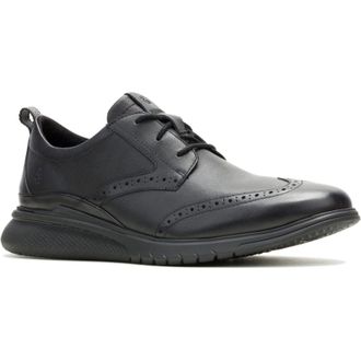 Hush Puppies Advance Leather Mens Black/Black Lace-Up Shoes - Size UK 12