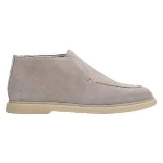 Estro & Luminara Hoge Enkel Mokassins - Dames - Schoenen - Grijs - Maat: 40 EU Leer