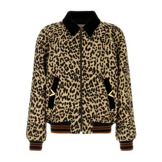 Valentino Garavani Bomberjack in Wollen Draperie - Heren - Bomber jackets - Veelkleurig - XL - Wol - Jassen