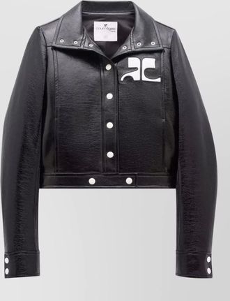 Courr&egrave;ges cropped vinyl jacket