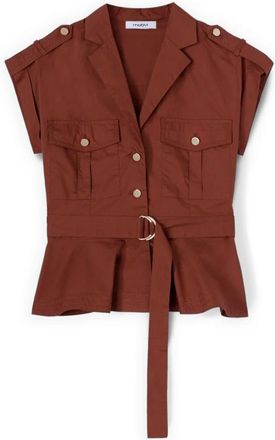 Motivi Dames, Blouses & Shirts, Bruin, Maat: XS Katoen