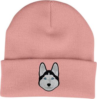 Bang Tidy Clothing Husky Beanie Hat - Dog Lovers Gifts for Women - Winter Hats for Women - Knitted Wooly Ladies Hats - Dog Walking Accessories - Embroidered Gifts for Do
