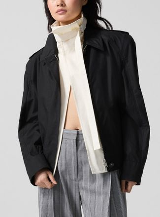 Stella McCartney Womens Washed cotton layered-effect jacket
