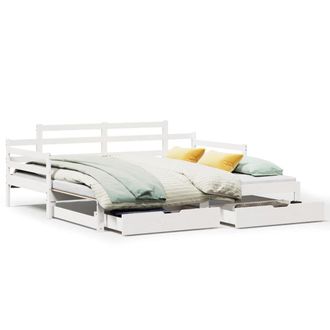 Berkfield Home Daybed with Trundle & Drawers without Mattress White 80x200 cm