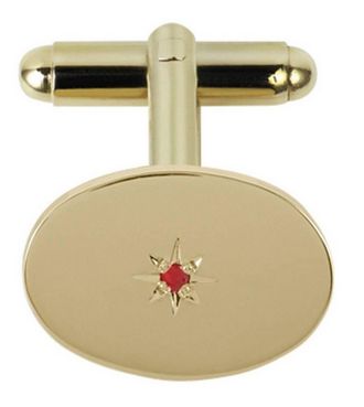 Orton West Mens Ruby Set Cufflinks - Gold