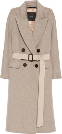 Max Mara Double-Breasted Coats, female, Brown, Size: 2XS Double-Breasted Coat
