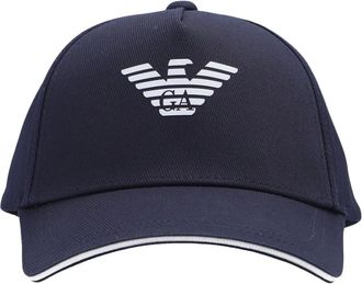 Emporio Armani Caps, male, Blue, Size: ONE SIZE Eagle-print baseball cap