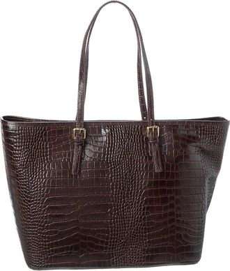 Persaman New York Penny Croc-Embossed Leather Tote