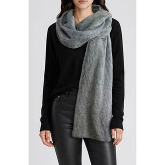 Portolano Cashmere Cable Knit Scarf in Light Heather Grey at Nordstrom Rack