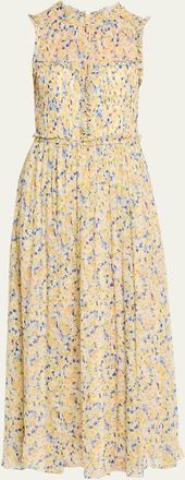 Ulla Johnson Kasia Floral Silk Chiffon Midi Dress