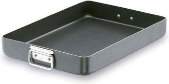 Lacor Vassoio girarrosto in alluminio antiaderente Lacor con manico pieghevole 40 x 30 x 6,2 cm