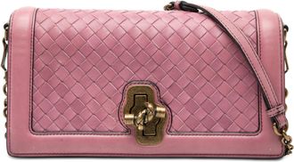 Bottega Veneta Womens Pre-owned Nappa Intrecciato Olimpia Knot Crossbody - Purple Leather - One Size