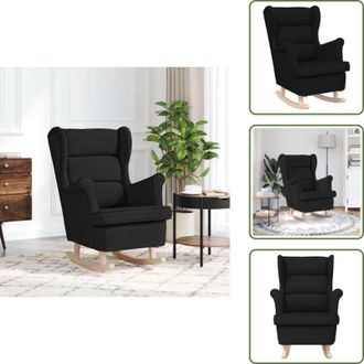 vidaXL Poltrona a dondolo - vidaXL Sedia a Dondolo Nera 74x90x102 cm in Tessuto - Sedia per rilassarsi