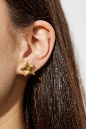 Jil Sander Brass Earrings, Womens, Gold