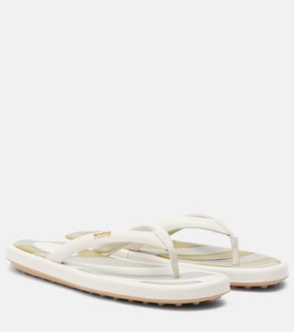 Tod's Striped leather thong sandals