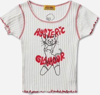 Hysteric Glamour Women s Ivy Johnson Naughty Kitty T-Shirt White