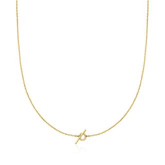 RS Pure by Ross-Simons Italian 10kt Yellow Gold Petite Toggle Necklace
