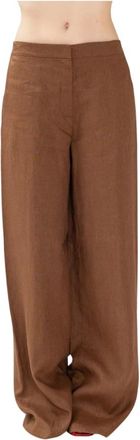 Max Mara Broeken, Dames, Bruin, M, Katoen, Wijde Broeken