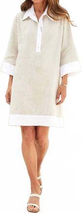 Karen Kane Oakley Colorblock Shift Dress In Oatmeal