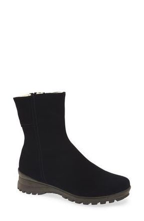 La Canadienne Aidan City Dry Genuine Shearling Lined Bootie in Black Leather at Nordstrom Rack, Size 7.5