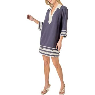 English Factory Colorblock Minidress in Navy at Nordstrom, Size X-Small