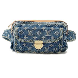 Louis Vuitton Blue Monogram Yellow Monogram Denim Pouch Sling Bag (Pre-Owned)