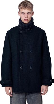 Our Legacy Wage Peacoat - Heren - Mantel - Zwart - XL - Wol - Jassen