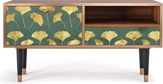 StoryZ Mueble de TV verde y amarillo 1 cajón y 1 puerta L 115 cm