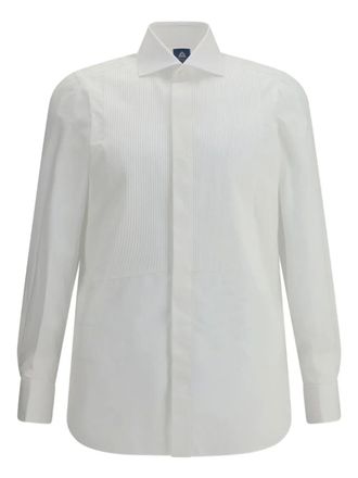 Finamore pleated tuxedo shirt - White