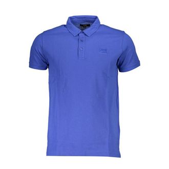 Cavalli Blue Cotton Men Polo Mens Shirt
