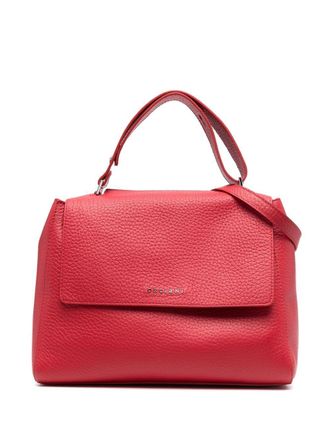 Orciani Sveva grained leather shoulder bag - Red