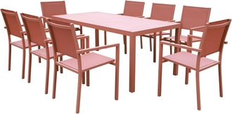 Happy Garden Conjunto de muebles de jard&iacute;n mesa 182cm en aluminio terracota