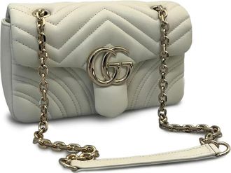 Gucci small GG Marmont shoulder bag - women - Calf Leather - One Size - White
