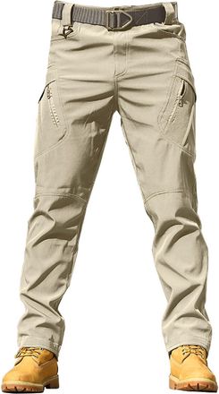 Generic SAUTRV Mens Tactical Trousers - Mens Outdoor Cargo Trousers Lightweight Outdoor Cargo Pants Waterproof Fleece Lined Trousers Mens Tactical Waterproof 