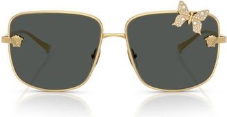 Versace 59mm Square Sunglasses in Gold at Nordstrom