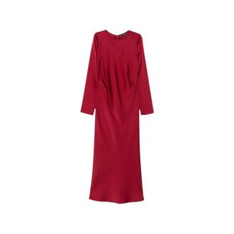 Emporio Armani Jurk met satijneffect van Tecno Twill - Dames - Jurken - Rood - Maat: XS Satijn