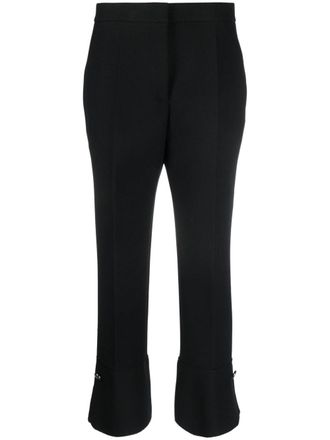 Msgm pressed-crease high-waisted trousers - Black