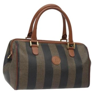 Fendi Tweedehands Canvas handtassen - Dames - Vintage Handtas - Bruin - ONE Size - Leer - Vintage