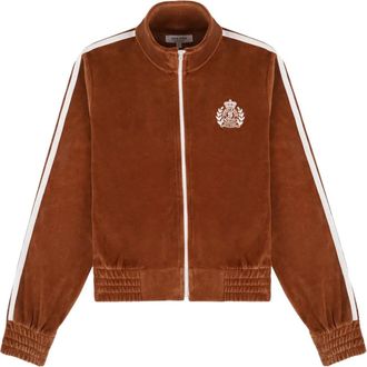 Sporty & Rich Felpa NY Crest Elio con logo - Marrone