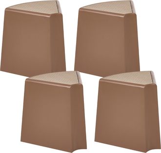 Beliani Conjunto De 4 Taburetes De Jard&iacute;n Exterior Asientos Para Patio Material Sint&eacute;tico Abs Apilables Marr&oacute;n Evros