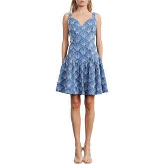 Ciebon Nova Embroidered Fit & Flare Dress in Blue at Nordstrom Rack, Size X-Large