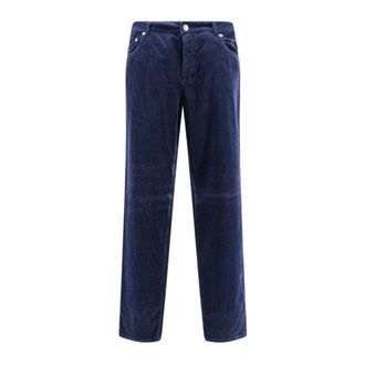 Brunello Cucinelli Straight Trousers, male, Blue, XL, Straight Trousers