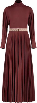 Herno Plissed Jersey Dress And Monogram Bordeaux