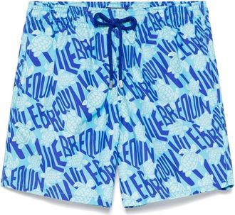Vilebrequin Heldere Blauwe Zee Kleding Trekkoord Shorts - Heren - Strandmode - Blauw - 2XL - Badmode