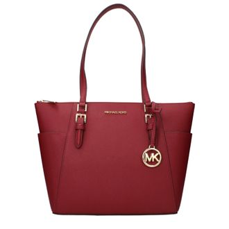 Michael Kors Charlotte Damess Leren Schoudertas Rood/Kersen