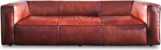PIB Sof&aacute; vintage de 3 plazas de cuero rojo