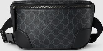 Gucci GG Emblem Medium Belt Bag, Size Gucci 90, Black, GG Canvas