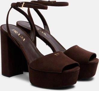 Prada 115 suede platform sandals