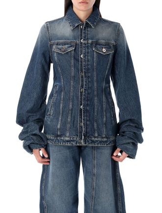 Jean Paul Gaultier Womens Denim Jacket - Medium Blue Cotton - Size Medium