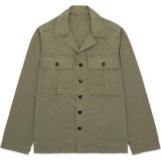 Fortela Solomon Twill Cotton Overshirt in Sage at Nordstrom, Size 54 Eu